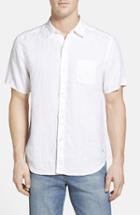 Men's Tommy Bahama 'sea Glass Breezer' Original Fit Short Sleeve Linen Shirt, Size - White