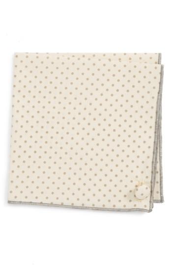Men's Armstrong & Wilson Dot Cotton Pocket Square, Size - White
