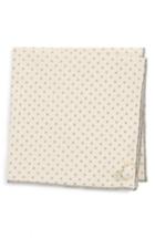Men's Armstrong & Wilson Dot Cotton Pocket Square, Size - White
