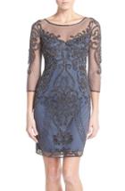 Women's Pisarro Nights Beaded Mesh Sheath Dress