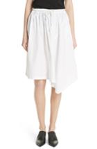 Women's Vince Asymmetrical Drawstring Cotton Skirt - White