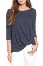 Petite Women's Gibson Cozy Twist Front Pullover, Size P - Blue