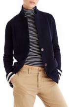 Women's J.crew Stripe Lining Merino Wool Sweater Blazer, Size - Blue