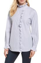 Women's Nordstrom Signature Ruffle Stripe Shirt - White
