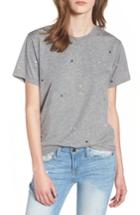Women's Currently In Love Embroidered Heart Tee - Grey