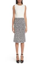 Women's Oscar De La Renta Two-tone Tweed Sheath Dress - White
