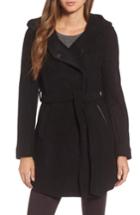 Women's Andrew Marc Felted Wool Blend Coat - Black