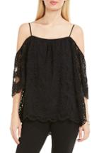 Women's Vince Camuto Off The Shoulder Lace Blouse, Size - Black