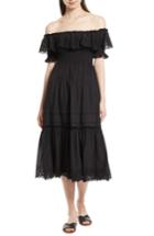 Women's Rebecca Taylor Off The Shoulder Eyelet Midi Dress