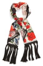 Women's Alexander Mcqueen Floral Silk Scarf, Size - Ivory
