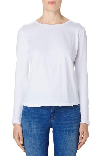 Women's J Brand Crete Button Sleeve Cotton Tee - White