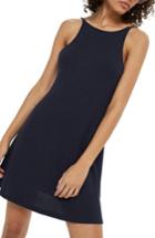 Women's Topshop Scoop Back Ribbed Minidress Us (fits Like 0) - Blue
