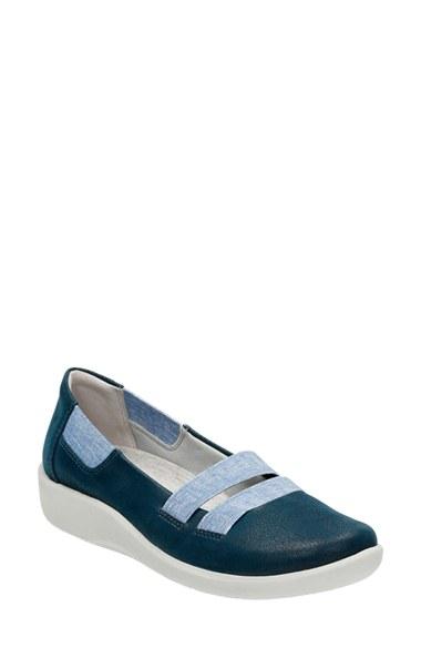 Women's Clarks 'sillian - Rest' Flat .5 M - Blue