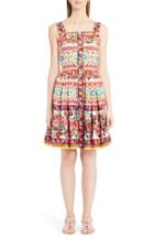 Women's Dolce & Gabbana Print Poplin Full Skirt Sundress