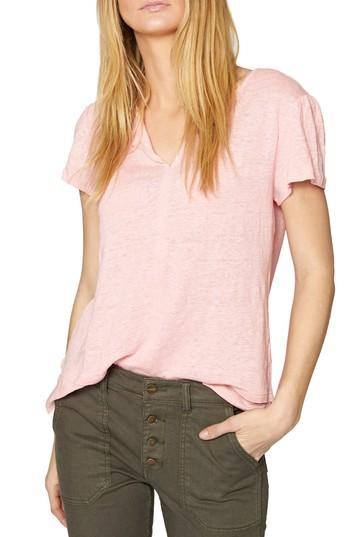 Women's Sanctuary Uptown Tiered Hem Linen Tee, Size - Pink