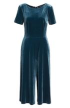 Women's French Connection Aurore Velvet Culotte Jumpsuit - Blue
