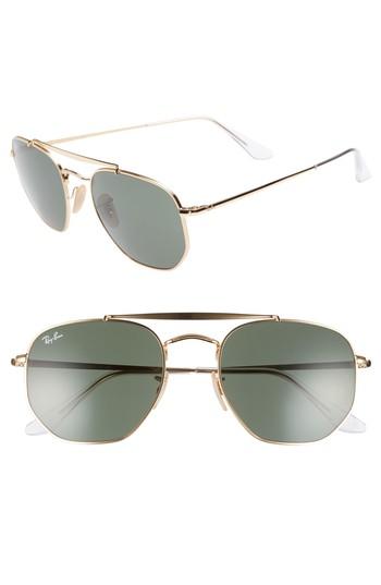 Men's Ray-ban Marshal 54mm Aviator Sunglasses - Gold/ Green