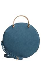 Mali + Lili Vegan Leather Round Top Handle Bag - Blue