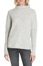 Women's Nordstrom Signature Cashmere Directional Rib Mock Neck Sweater - Grey
