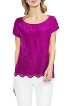 Women's Vince Camuto Scalloped Eyelet Top, Size - Pink