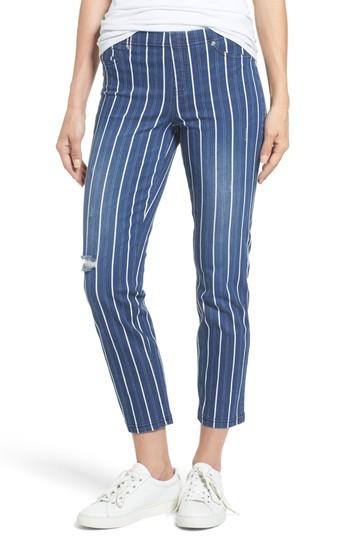 Women's Hue Stripe Denim Crop Leggings