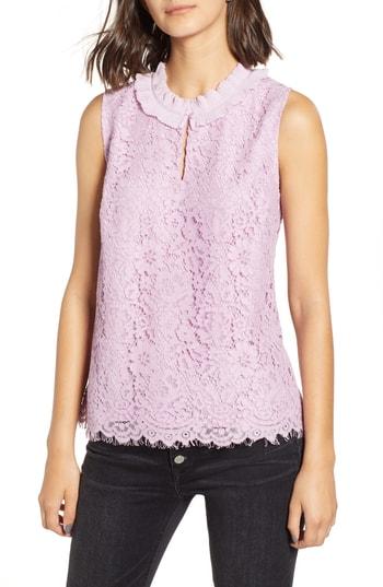Women's J.crew Lace Ruffle Neck Top - Blue