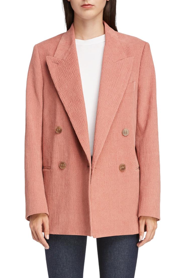 Women's Acne Studios Corduroy Double Breasted Blazer Us / 34 Eu - Pink