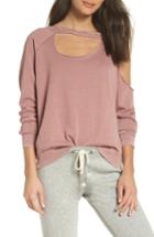 Women's The Laundry Room Colder Destroyed Sweatshirt - Burgundy