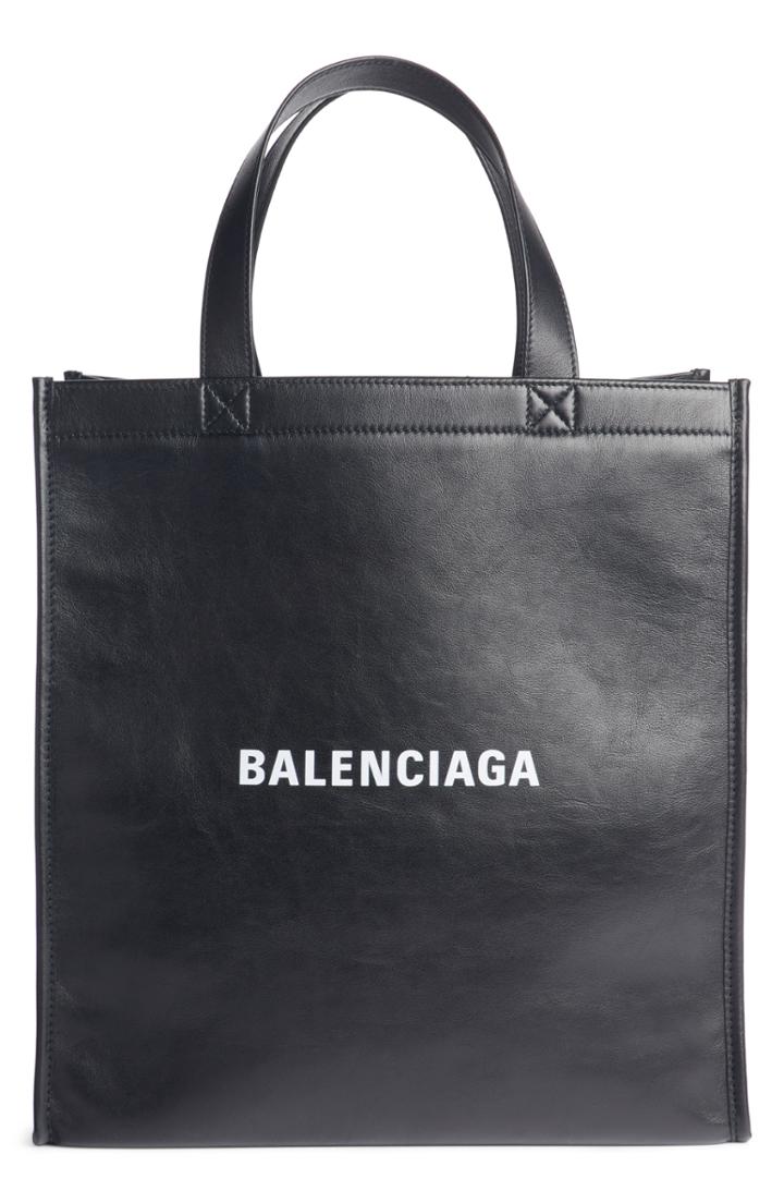 Balengciaga Logo Market Leather Shopper -