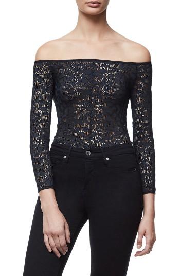 Women's Good Body Shoulder Action Bodysuit - Black