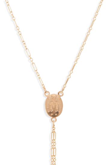 Women's All The Wire Miraculous Mary Lariat Necklace