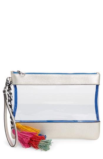 Vince Camuto Thore Clear Tassel Wristlet Clutch - Metallic