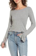 Women's Band Of Gypsies Tie Cuff Knit Top - Grey