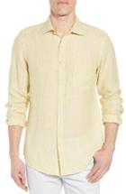 Men's Rodd & Gunn Warwick Junction Stripe Linen Sport Shirt - Yellow