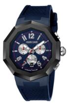 Men's Roberto Cavalli By Franck Muller Chronograph Rubber Strap Watch, 45mm
