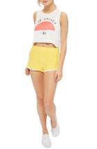 Women's Topshop Terry Runner Shorts Us (fits Like 0) - Yellow