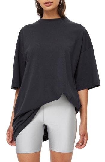 Women's Topshop Boyfriend Tunic Tee /small - Black