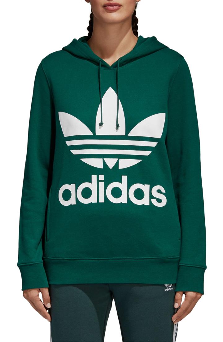 Women's Adidas Trefoil Logo Hoodie - Green