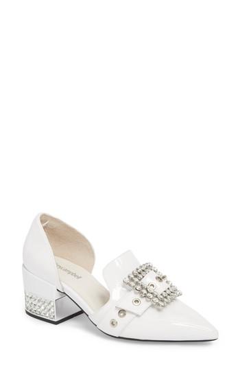 Women's Jeffrey Campbell Zofia Jeweled Heel Pump .5 M - White