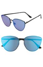 Women's Bp. Rimless Cat Eye Sunglasses - Black/ Blue