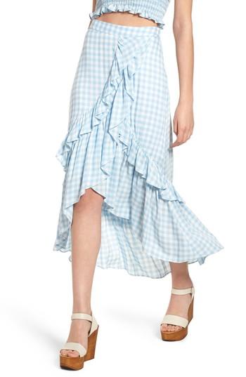 Women's Lost + Wander Fiesta Ruffle Gingham Skirt - Blue