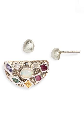 Women's Franny E Jewelry Multistone Ear Jacket With Sterling Silver Stud