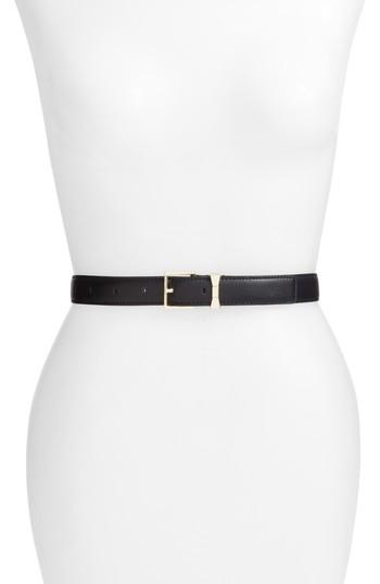 Women's Kate Spade New York Calfskin Leather Belt - Black