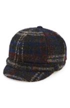 Women's David & Young Plaid Baker Boy Hat - Blue