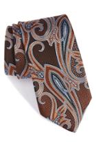 Men's Nordstrom Men's Shop Paisley Silk Tie, Size - Brown