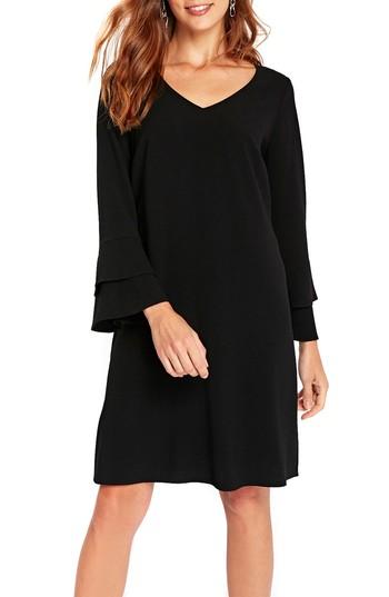 Women's Wallis Bell Sleeve Shift Dress Us / 10 Uk - Black
