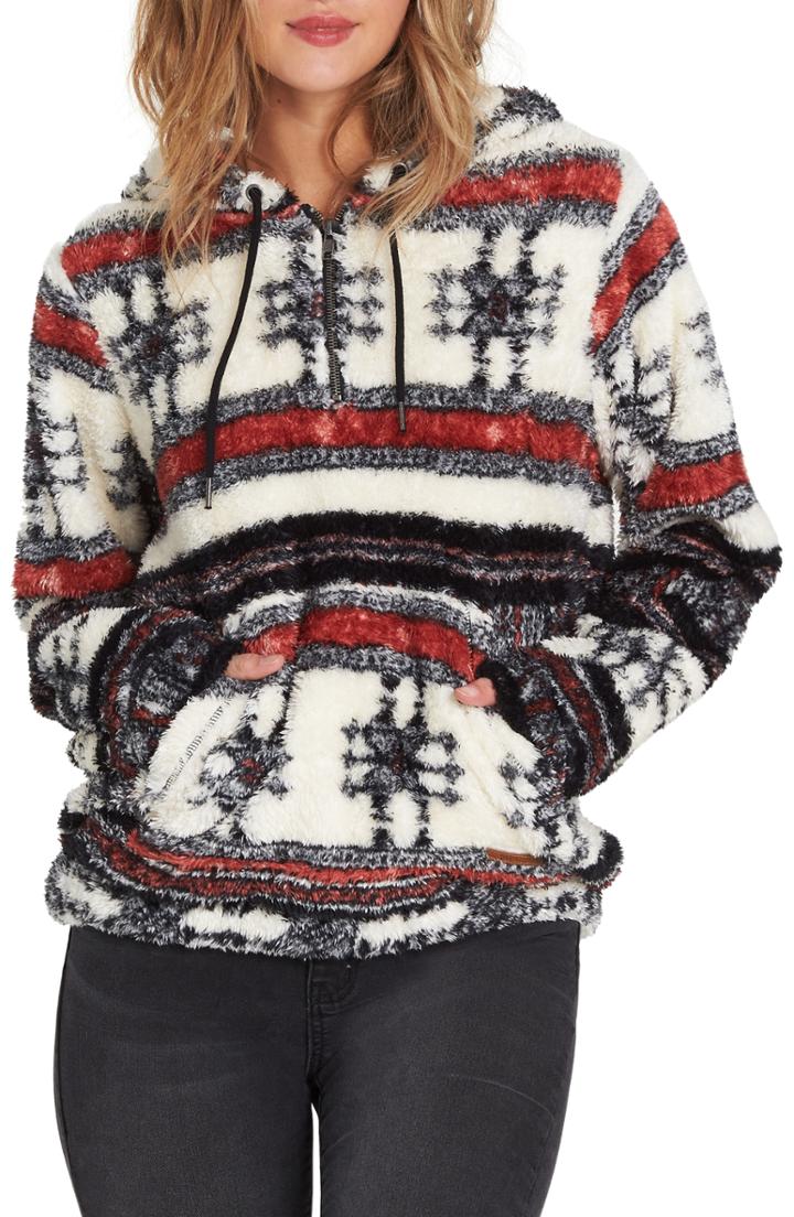 Women's Billabong Cozy For Keeps Fleece Zip Hoodie - White