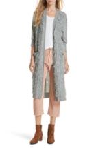 Women's The Great. Loop Knit Long Cardigan - Grey