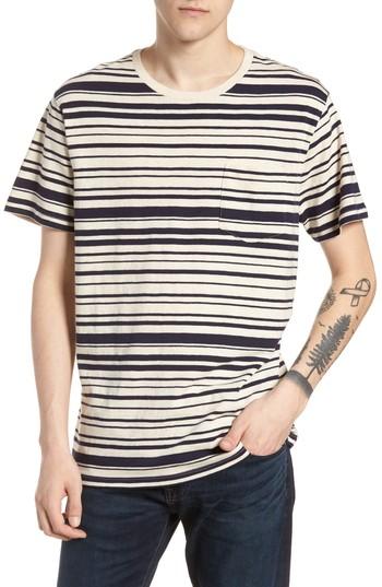 Men's J.crew Variegated Stripe Slub Cotton T-shirt - Blue