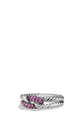 Women's David Yurman 'petite Pave' Loop Ring With Sapphires
